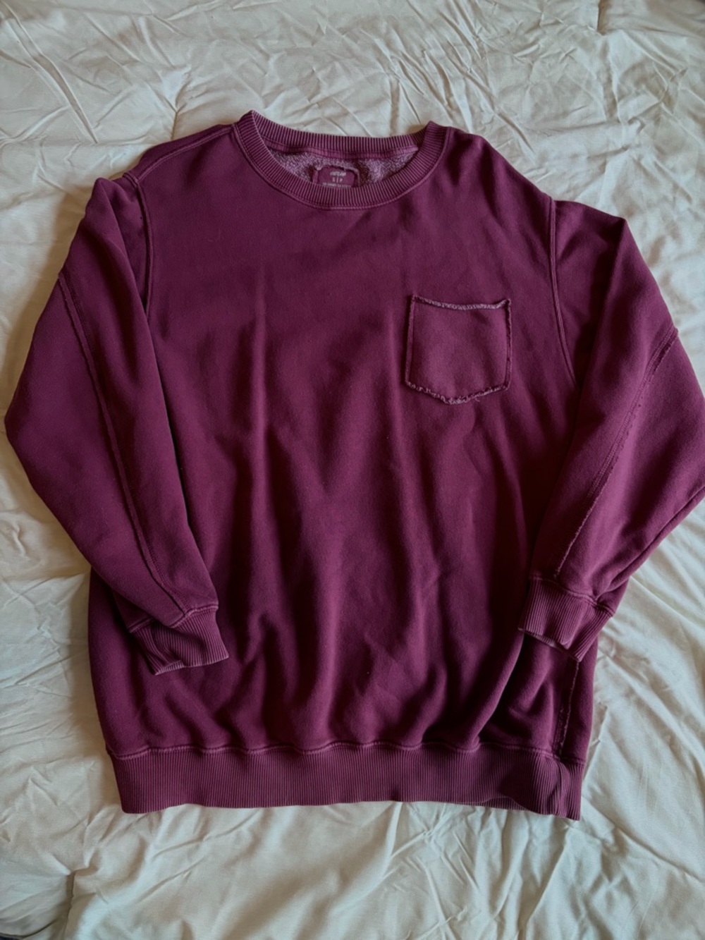 Aerie Crewneck Pocket Sweater - Plum